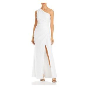 AQUA FORMAL Womens White High Slit Lined Sleeveless Full-Length Gown Dress XS